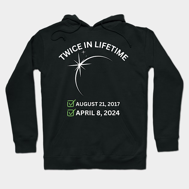 Twice In A Lifetime Solar Eclipse 2024 Total Eclipse Hoodie by Mojakolane